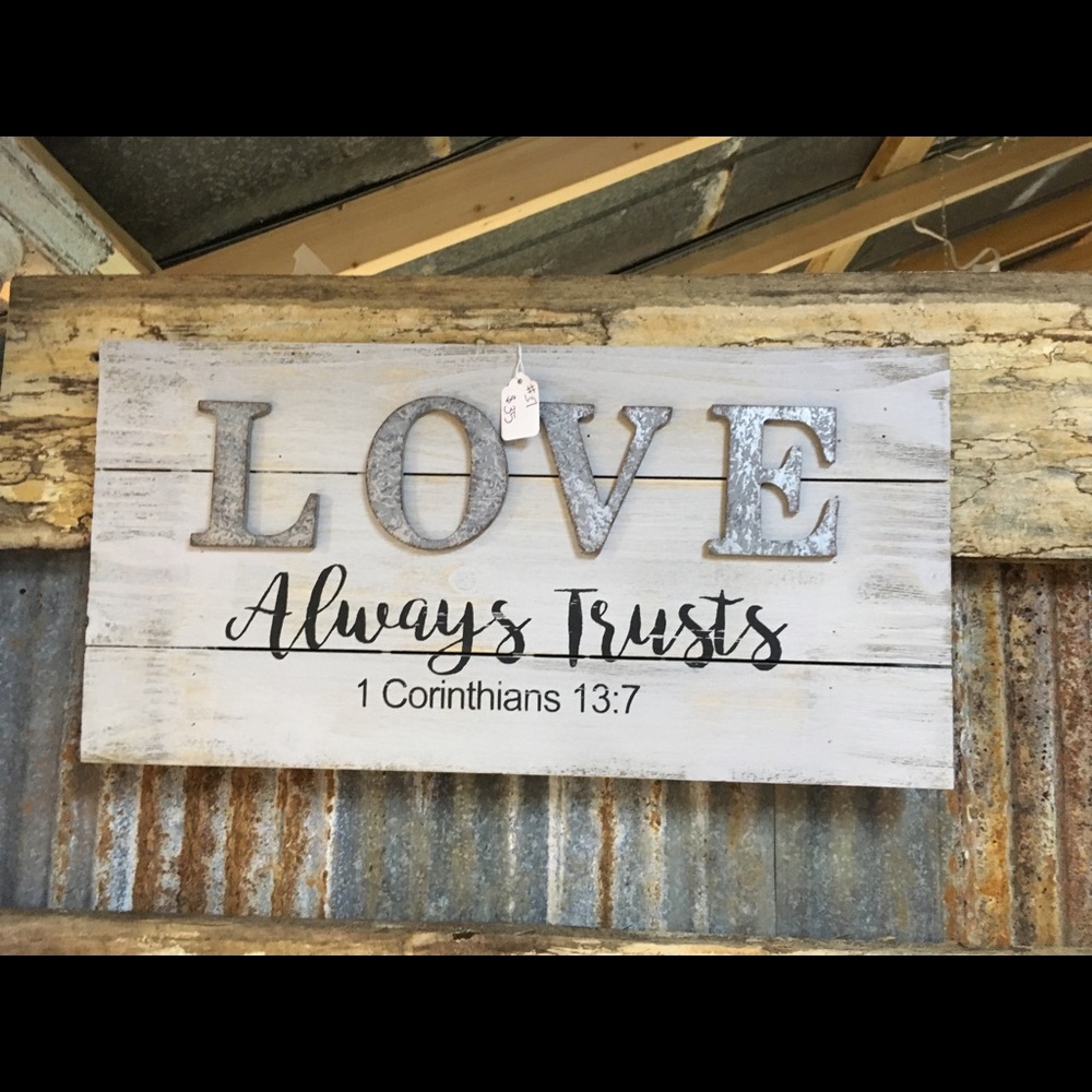 Love Always Trusts Wooden Sign boutique